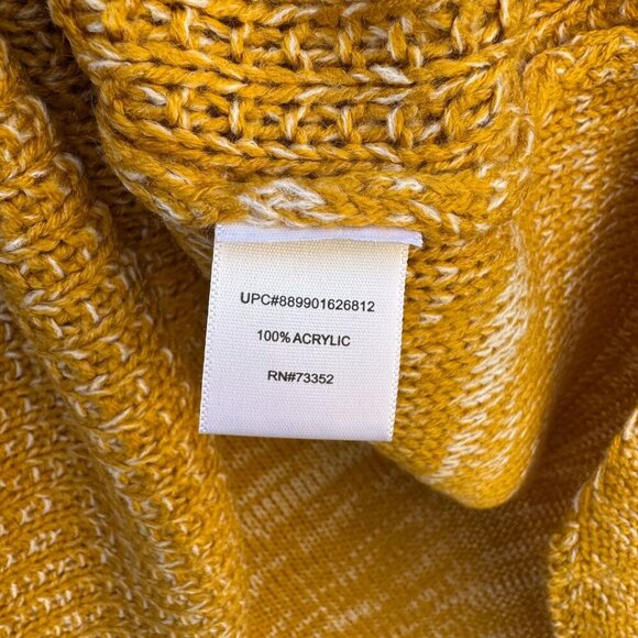 Its Our Time Mustard Yellow Womens Open Knit Cowl Neck Long Sleeve Sweater XL - Picture 10 of 10